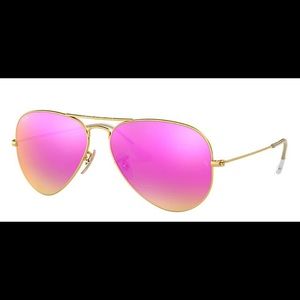 Ray-Ban Gold Aviators with Pink lens